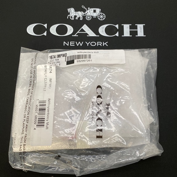 NWT Coach Butterfly Keychain FOB Leather Cluster Multi Bag Charm Boysenberry HTF - Picture 2 of 5